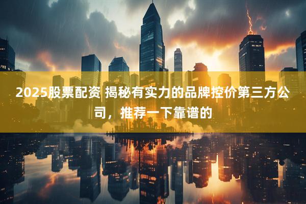 2025股票配资 揭秘有实力的品牌控价第三方公司，推荐一下靠谱的