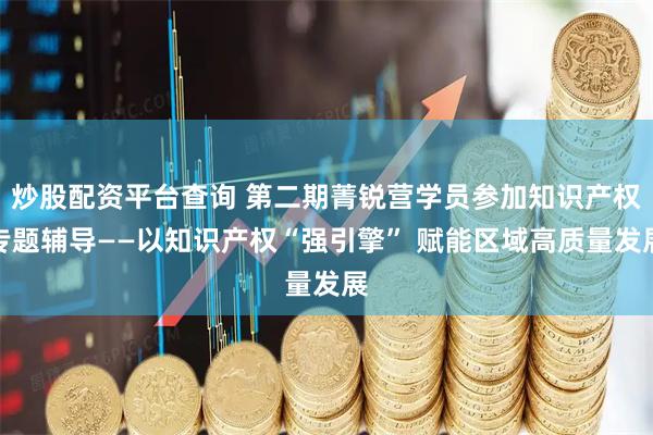 炒股配资平台查询 第二期菁锐营学员参加知识产权专题辅导——以知识产权“强引擎” 赋能区域高质量发展